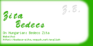 zita bedecs business card